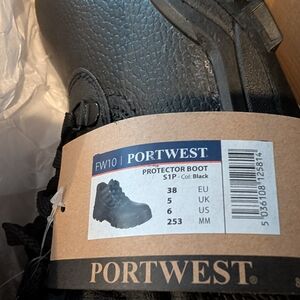Portwest Black Protector Boots Work Steel Toe